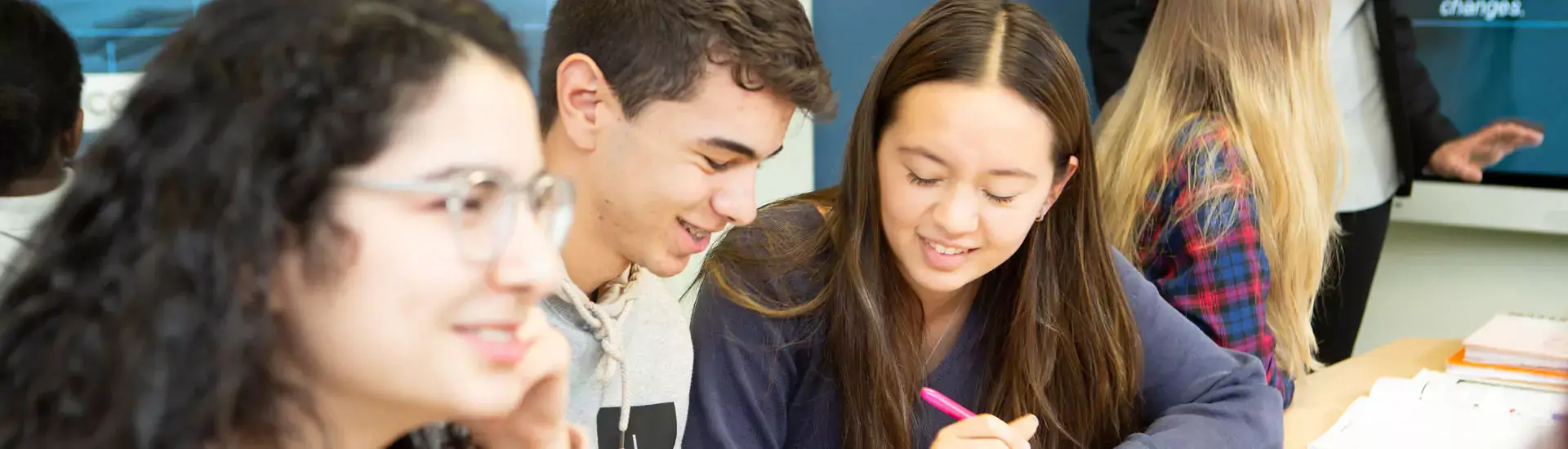 Child Studies students at Dawson College working in a group